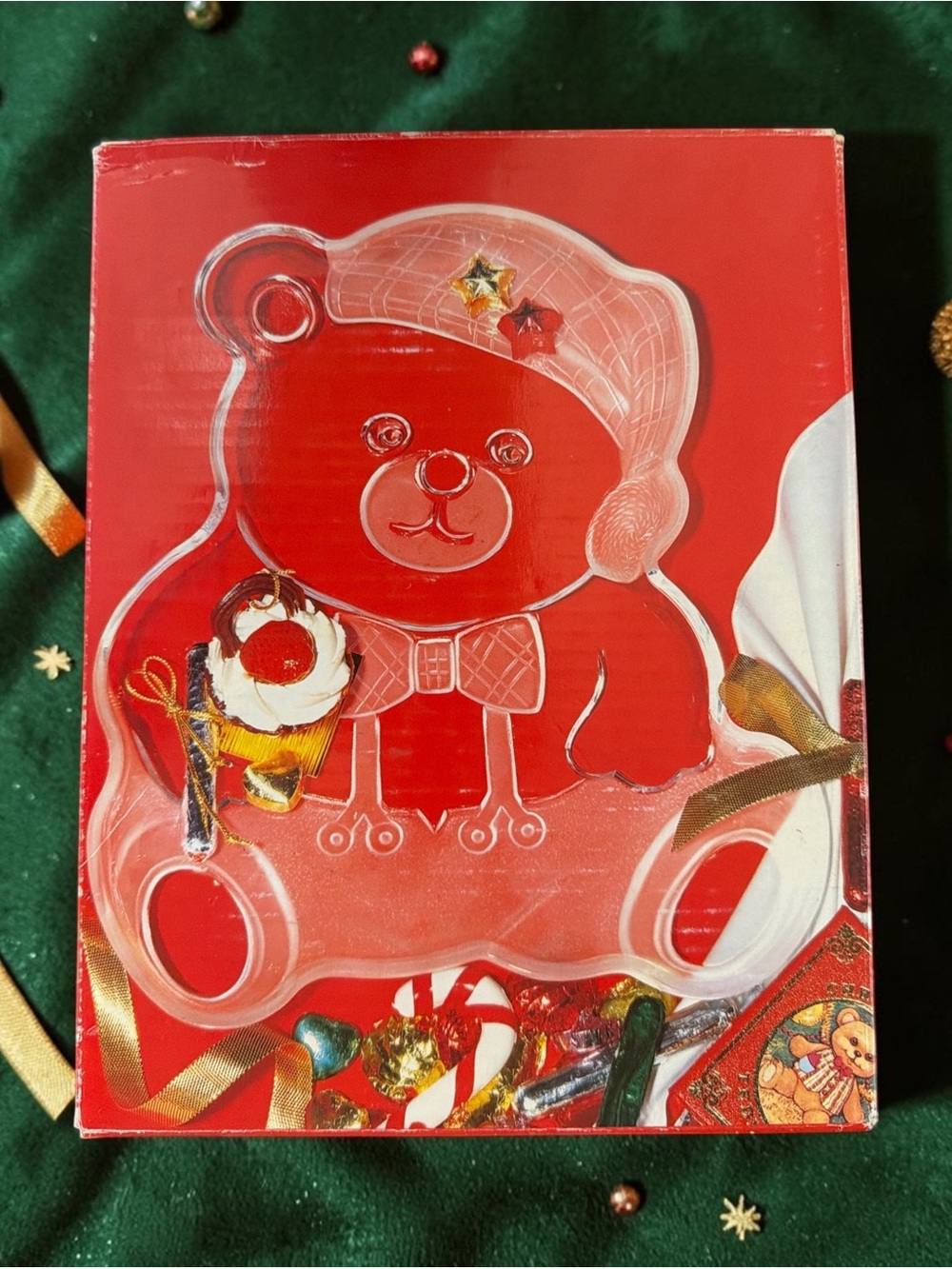 Mikasa Crystal Holiday Bear Platter 11.5" With Original Box Japan Frosted